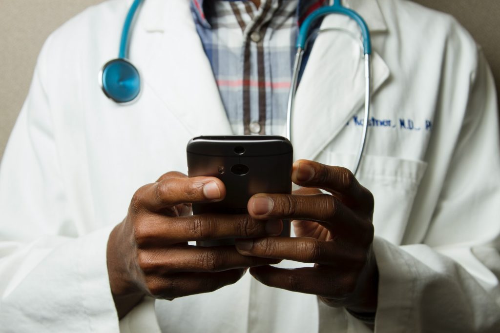 doctor using a phone